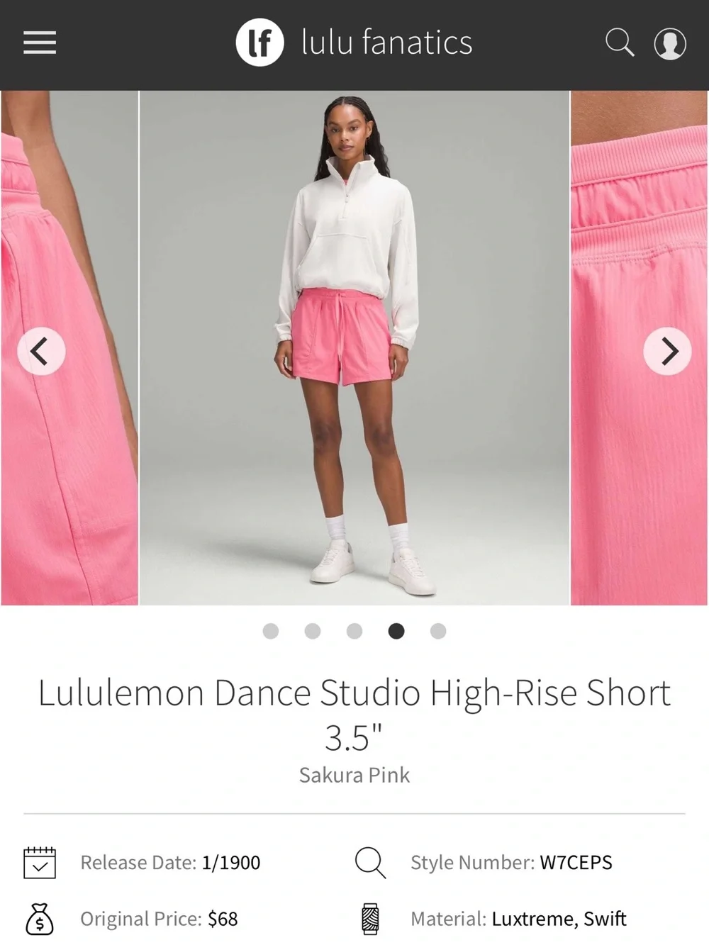 NWT Lululemon Dance Studio High-Rise Short 3.5